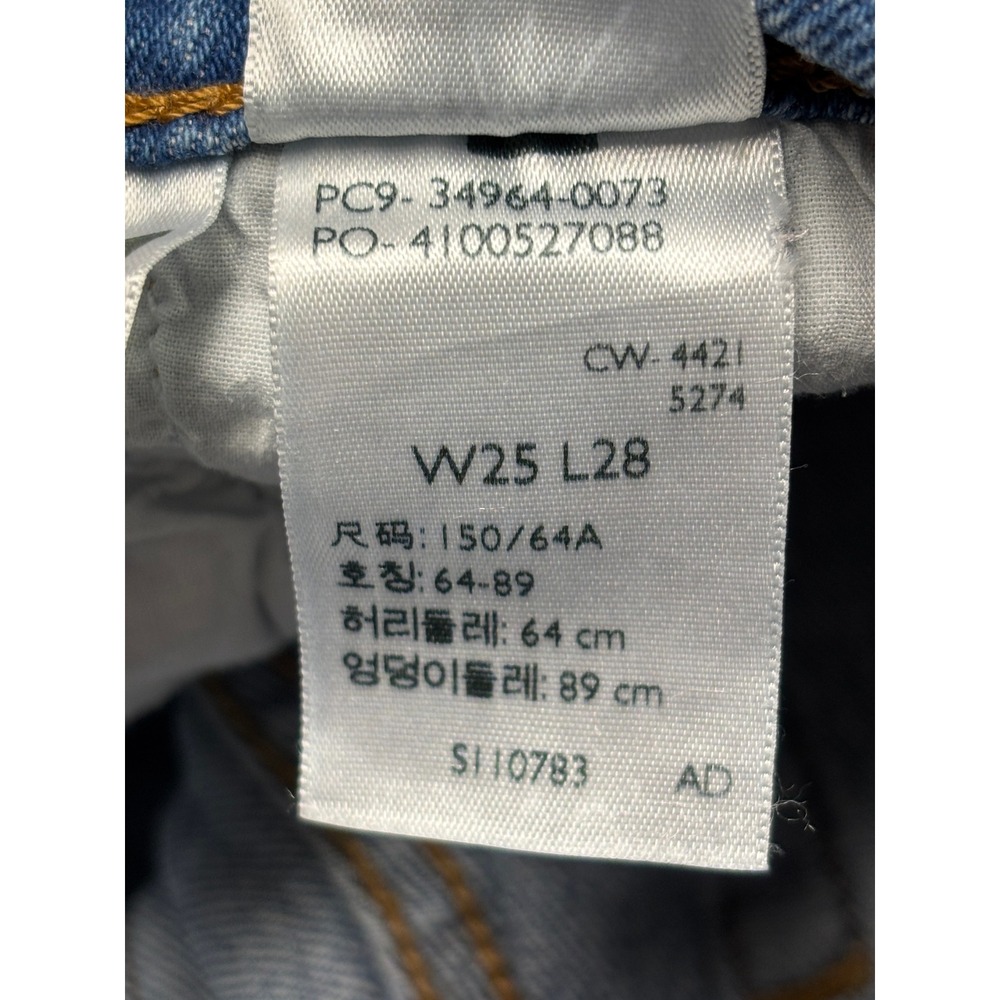 Levi's Premium Big E Wedgie Straight Jeans Women's 25X28 Medium Wash Button Fly - Picture 8 of 16
